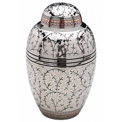 Brass Urn (White with Gold and Black Detailing) 